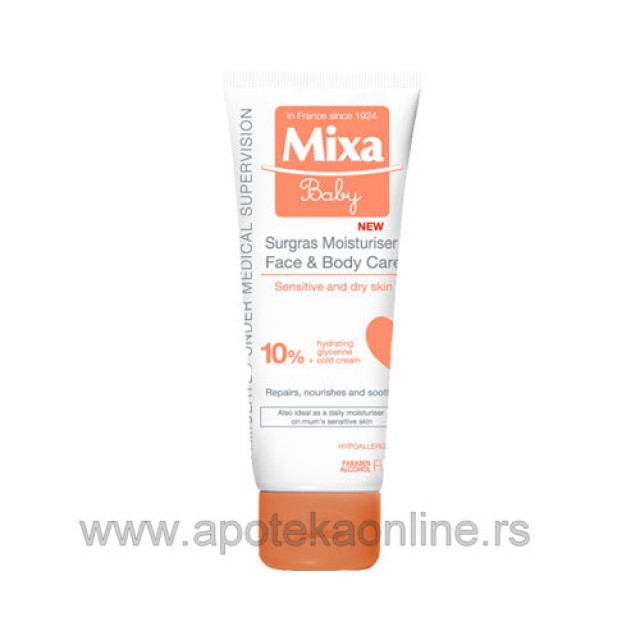 MIXA BABY HIDRATANTNA KREMA ZA LICE I TELO BOGATA LIPIDIMA - Online Apoteka MIXA BABY HIDRATANTNA KREMA ZA LICE I TELO BOGATA LIPIDIMA